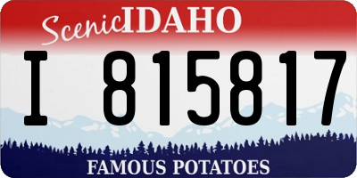 ID license plate I815817