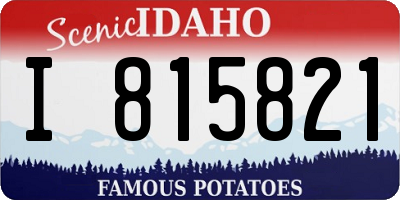 ID license plate I815821