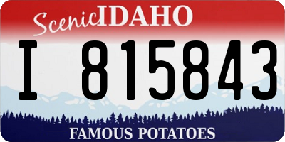 ID license plate I815843
