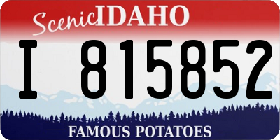 ID license plate I815852