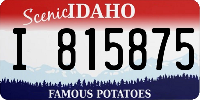 ID license plate I815875