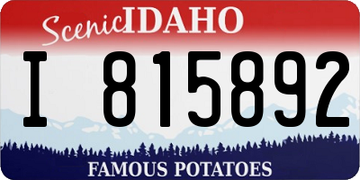 ID license plate I815892