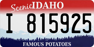 ID license plate I815925