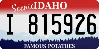ID license plate I815926