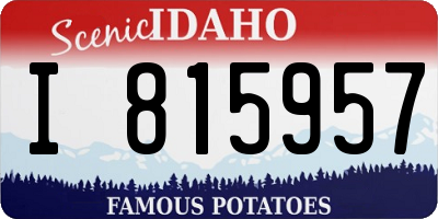 ID license plate I815957