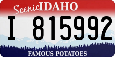 ID license plate I815992