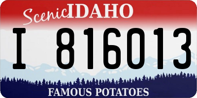 ID license plate I816013