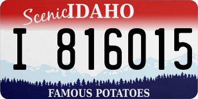 ID license plate I816015
