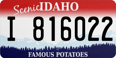 ID license plate I816022