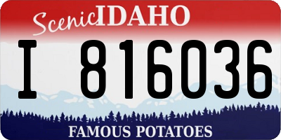 ID license plate I816036