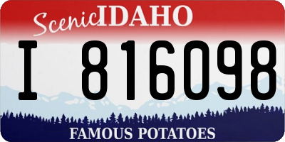 ID license plate I816098