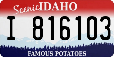 ID license plate I816103