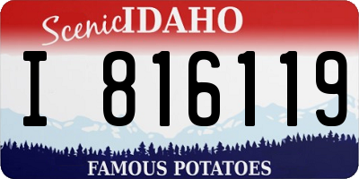ID license plate I816119