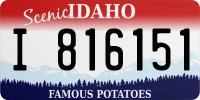 ID license plate I816151