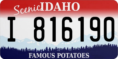 ID license plate I816190