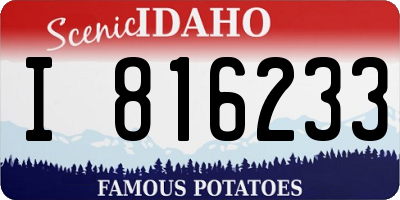 ID license plate I816233