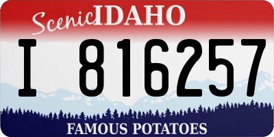ID license plate I816257