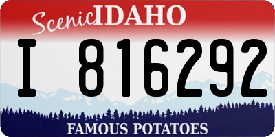 ID license plate I816292