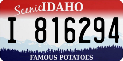 ID license plate I816294