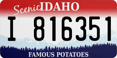 ID license plate I816351