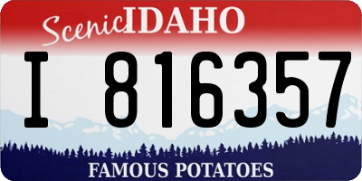 ID license plate I816357