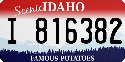 ID license plate I816382