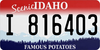 ID license plate I816403