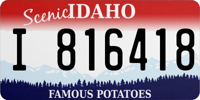ID license plate I816418