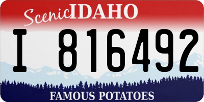 ID license plate I816492