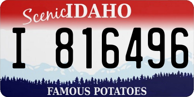 ID license plate I816496