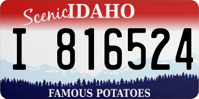 ID license plate I816524