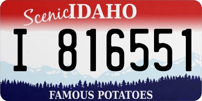 ID license plate I816551