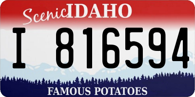 ID license plate I816594