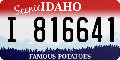 ID license plate I816641