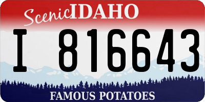ID license plate I816643