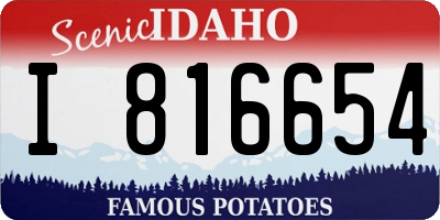 ID license plate I816654