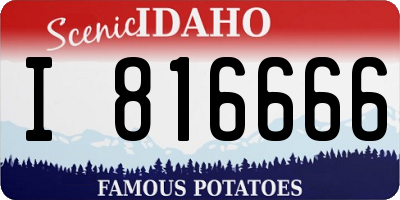 ID license plate I816666