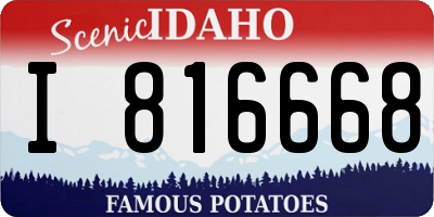 ID license plate I816668