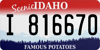ID license plate I816670