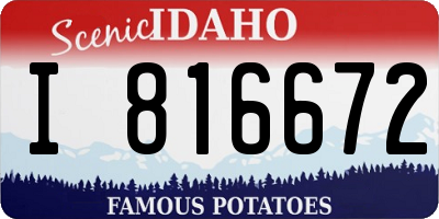 ID license plate I816672