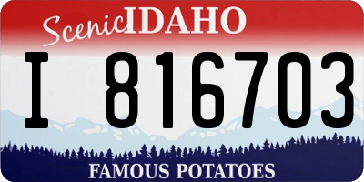 ID license plate I816703