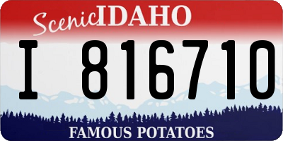 ID license plate I816710