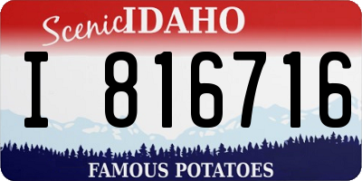 ID license plate I816716
