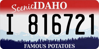 ID license plate I816721
