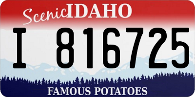 ID license plate I816725