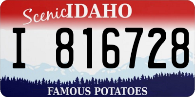 ID license plate I816728