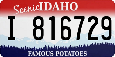 ID license plate I816729