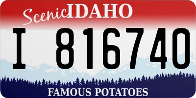 ID license plate I816740