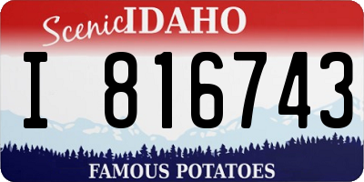 ID license plate I816743