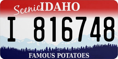 ID license plate I816748